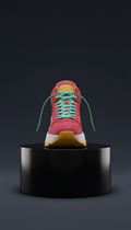 Chunky red high-top artist collab