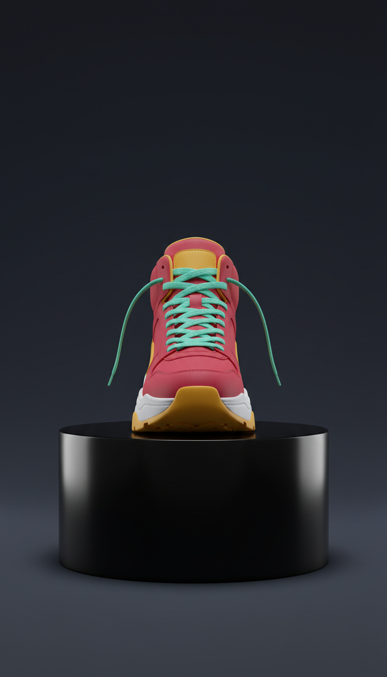 Chunky red high-top artist collab
